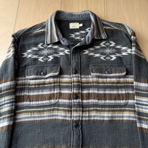 Faherty Doug Good Feather Canyon Shirt S Multicolor Argyle Flannel Western - Picture 3 of 9